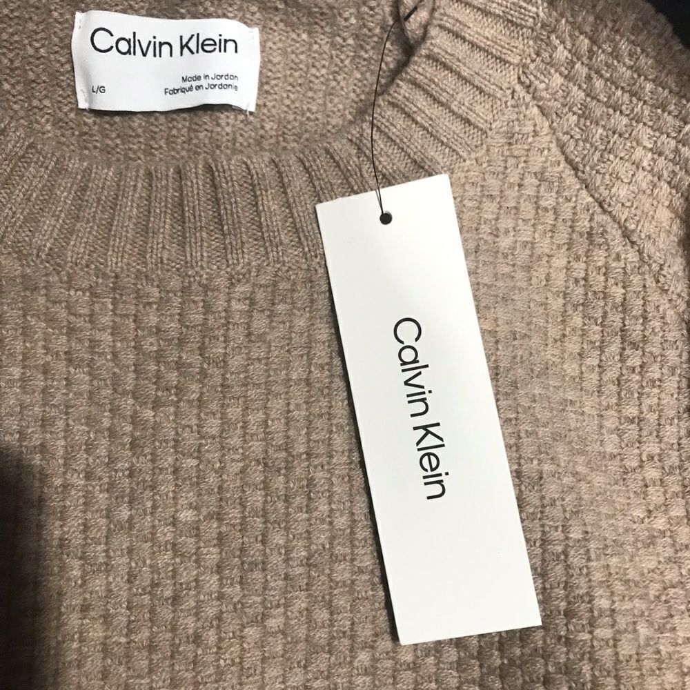 CALVIN KLEIN Cashmere WOOL Men’s Color-blocked Sweater Large - Picture 4 of 8
